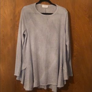 Janette Silver Grey tunic, L. NWOT